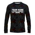 Custom Fully Sublimated Psychedelic Pattern Black Red Performance Long Sleeves 16270