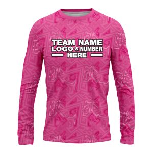 Custom Fully Sublimated Psychedelic Pattern Pink Performance Long Sleeves 16322