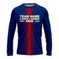 Custom Fully Sublimated Pixel Stripe Pattern Blue Red Performance Long Sleeves 16338