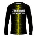 Custom Fully Sublimated Pixel Stripe Pattern Black Yellow Performance Long Sleeves 16366