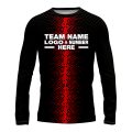 Custom Fully Sublimated Pixel Stripe Pattern Black Red Performance Long Sleeves 16350