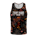 Custom Fully Sublimated Bohemio Floral Two Pattern Black Multicolor Performance Tank Top 16398