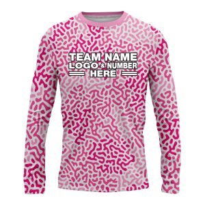 Custom Fully Sublimated Monochrome Maze Pattern Pink Performance Long Sleeves 16414