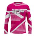 Custom Fully Sublimated Wrapped Lines Pattern Pink Performance Long Sleeves 16450