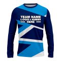 Custom Fully Sublimated Intricate Lines Pattern Blue White Performance Long Sleeves 16462