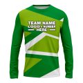 Custom Fully Sublimated Intricate Lines Pattern Green White Performance Long Sleeves 16474
