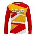 Custom Fully Sublimated Intricate Lines Pattern Yellow Red Performance Long Sleeves 16498