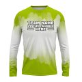 Custom Fully Sublimated Brushed Tie Dye Pattern Green White Performance Long Sleeves 16534