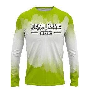 Custom Fully Sublimated Brushed Tie Dye Pattern Green White Performance Long Sleeves 16534