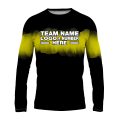Custom Fully Sublimated Shaded Tie Dye Pattern Black Yellow Performance Long Sleeves 16546