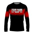 Custom Fully Sublimated Shaded Tie Dye Pattern Black Red Performance Long Sleeves 16558