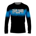 Custom Fully Sublimated Shaded Tie Dye Pattern Black Blue Performance Long Sleeves 16570