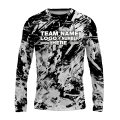 Custom Fully Sublimated Abstract Tie Dye Pattern White Black Performance Long Sleeves 16594