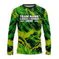 Custom Fully Sublimated Abstract Tie Dye Pattern Tricolor Green Performance Long Sleeves 16654