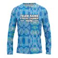 Custom Fully Sublimated Casual Tie Dye Pattern SkyBlue Performance Long Sleeves 16702