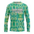 Custom Fully Sublimated Casual Tie Dye Pattern Green Performance Long Sleeves 16726