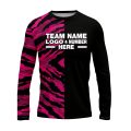 Custom Fully Sublimated Half Tie Dye Pattern Pink Performance Long Sleeves 16774