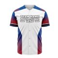 Custom Fully Sublimated Faded Colors Pattern White Red Blue Performance Baseball Softball Full Buttons Jersey 16786