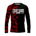 Custom Fully Sublimated Half Tie Dye Pattern Red Performance Long Sleeves 16789