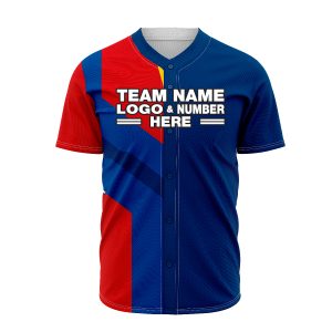 Custom Fully Sublimated Unique Five Pattern Green Blue White Performance Baseball Softball Full Buttons Jersey 16822