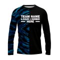 Custom Fully Sublimated Half Tie Dye Pattern Blue Performance Long Sleeves 16823