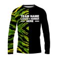 Custom Fully Sublimated Half Tie Dye Pattern Green Performance Long Sleeves 16843