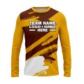 Custom Fully Sublimated Paint Brush Tie Dye Pattern Brown Yellow Performance Long Sleeves 16871