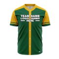 Custom Fully Sublimated Modern Nine Pattern Black Gold Performance Baseball Softball Full Buttons Jersey 16886