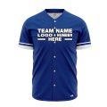 Custom Fully Sublimated Modern Eight Pattern Blue White Performance Baseball Softball Full Buttons Jersey 16896