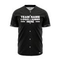 Custom Fully Sublimated Line of Spots Pattern Black Gray Performance Baseball Softball Full Buttons Jersey 16899