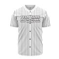 Custom Fully Sublimated Vertical Stripes Two Pattern White Black Performance Baseball Softball Full Buttons Jersey 16901