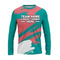 Custom Fully Sublimated Paint Brush Tie Dye Pattern Teal Pink Performance Long Sleeves 16903