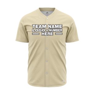 Custom Fully Sublimated Elegant Pattern Vintage Brown Dark Blue Performance Baseball Softball Full Buttons Jersey 16919