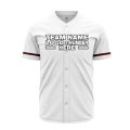 Custom Fully Sublimated Modern Two Pattern White Black Red Performance Baseball Softball Full Buttons Jersey 16920