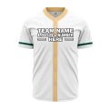 Custom Fully Sublimated Modern Pattern White Black Teal Performance Baseball Softball Full Buttons Jersey 16923