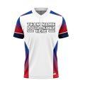 Custom Fully Sublimated Faded Colors Pattern White Red Blue Performance Baseball Softball Two Buttons Jersey 16936