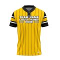 Custom Fully Sublimated Luxury Two Pattern Yellow Black Performance Baseball Softball Two Buttons Jersey 16974