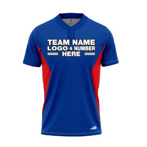 Custom Fully Sublimated Solid Eight Pattern Blue Red Performance Baseball Softball Two Buttons Jersey 17026
