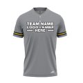 Custom Fully Sublimated Solid Six Pattern Gray Black Yellow Performance Baseball Softball Two Buttons Jersey 17028