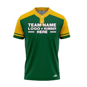 Custom Fully Sublimated Modern Nine Pattern Black Gold Performance Baseball Softball Two Buttons Jersey 17030