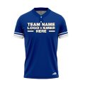 Custom Fully Sublimated Modern Eight Pattern Blue White Performance Baseball Softball Two Buttons Jersey 17050