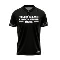 Custom Fully Sublimated Line of Spots Pattern Black Gray Performance Baseball Softball Two Buttons Jersey 17056