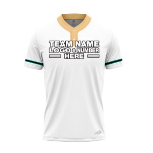Custom Fully Sublimated Modern Pattern White Black Teal Performance Baseball Softball Two Buttons Jersey 17080