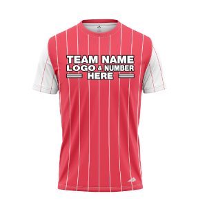 Custom Fully Sublimated Vertical Stripes Six Pattern Pink White Performance Baseball Softball Jersey 17082