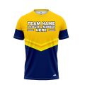 Custom Fully Sublimated Spike Down Pattern Blue Yellow Performance Baseball Softball Jersey 17087