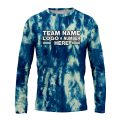 Custom Fully Sublimated Electric Blues Tie Dye Pattern Performance Long Sleeves 17103