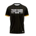 Custom Fully Sublimated Vertical Stripes Eight Pattern Black Gold Performance Baseball Softball Jersey 17147