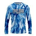 Custom Fully Sublimated Marine Tie Dye Pattern Blues Performance Long Sleeves 17162