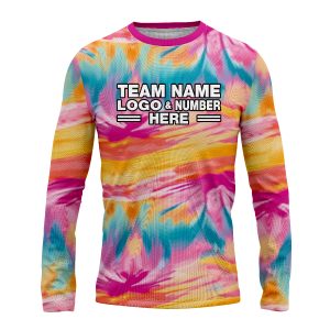 Custom Fully Sublimated Oil Tie Dye Pattern Multicolor Performance Long Sleeves 17148