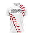 Custom Fully Sublimated Big Ball Pattern White Red Performance Baseball Softball Jersey 17161